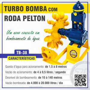 Turbo Bomba ZM TB-38 completa sem redutor - bico de 30mm (turbina pelton)