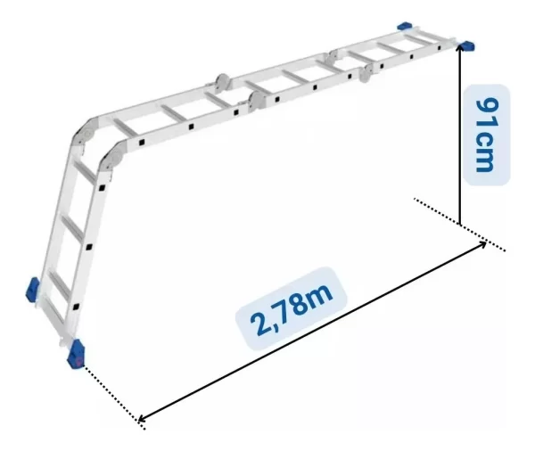 Escada Multiuso Articulada 3x4 Aluminio 12 Degraus MOR - Image 8