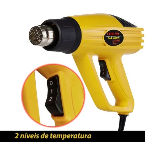 Soprador térmico 1500W 300 a 500 °C 2 estágios – SAQ – 1500w 127 e 220V - Imagem 3