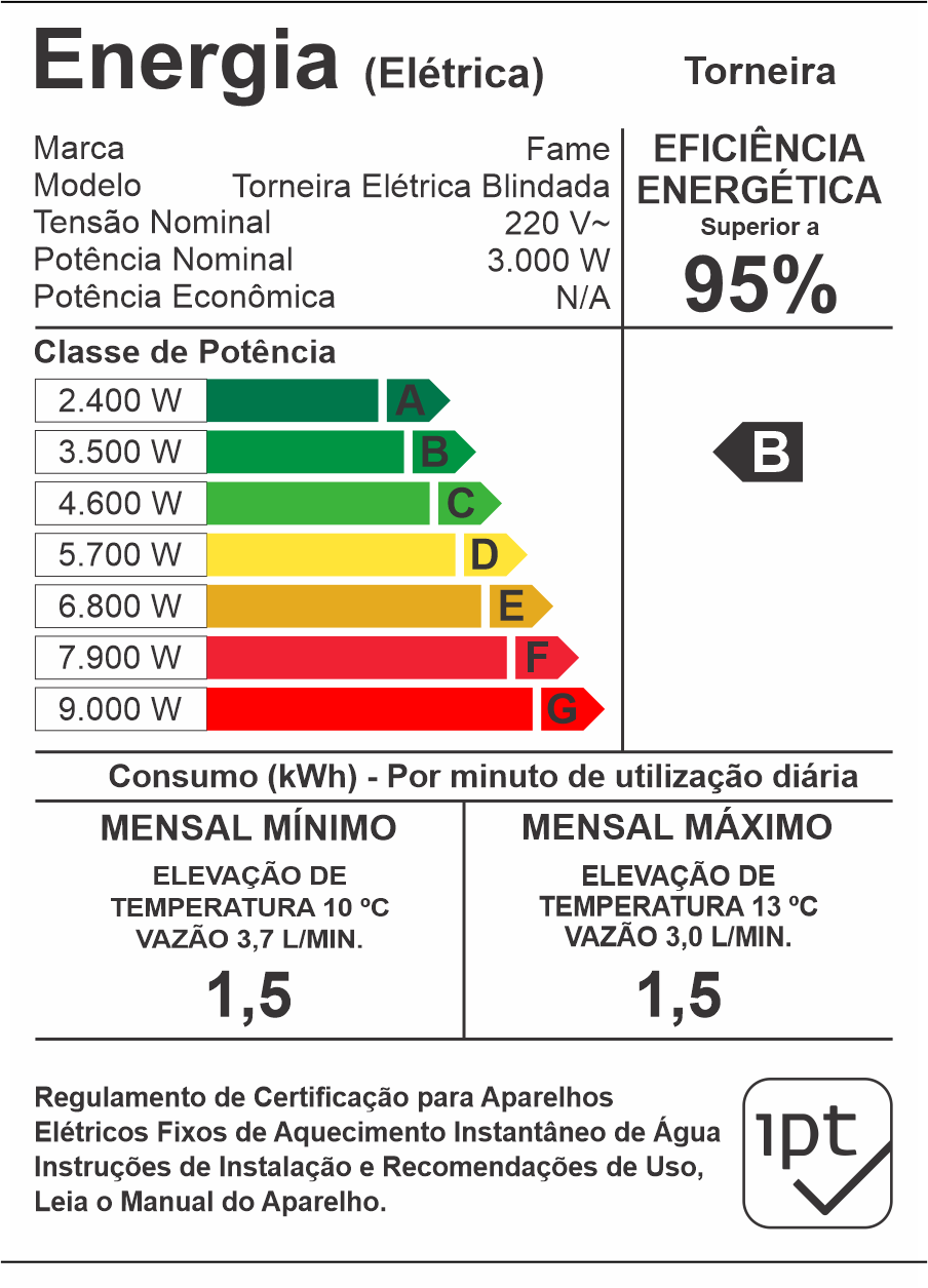 Torneira Elétrica com Resistência Blindada 220V 3000W Bancada FAME - Imagem 3
