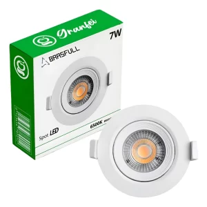 LUMINÁRIA LED SPOT 7W REDONDO  BRANCO FRIO  6500K BIVOLT  GRANFEI